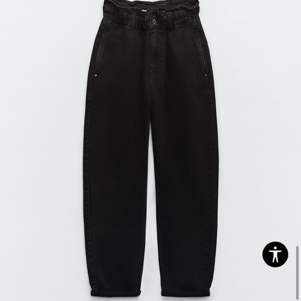 Zara Black Paperbag Jeans